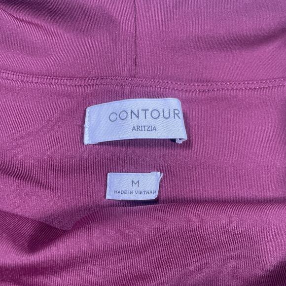 AritziaWomen's Medium Contour Deco Maroon Long Sleeve Bodysuit Off The Shoulder - Picture 7 of 10